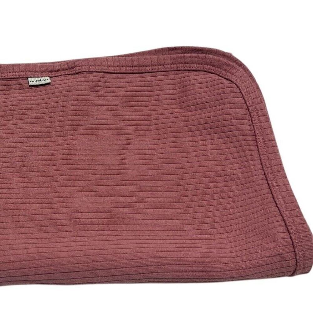 Antebies Pink Ribbed Baby Blanket Organic Cotton